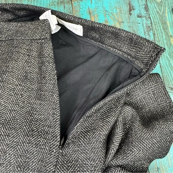 Valentino Roma Grey Wool Pleated Pencil Skirt Size 42/6 - Picture 4 of 16